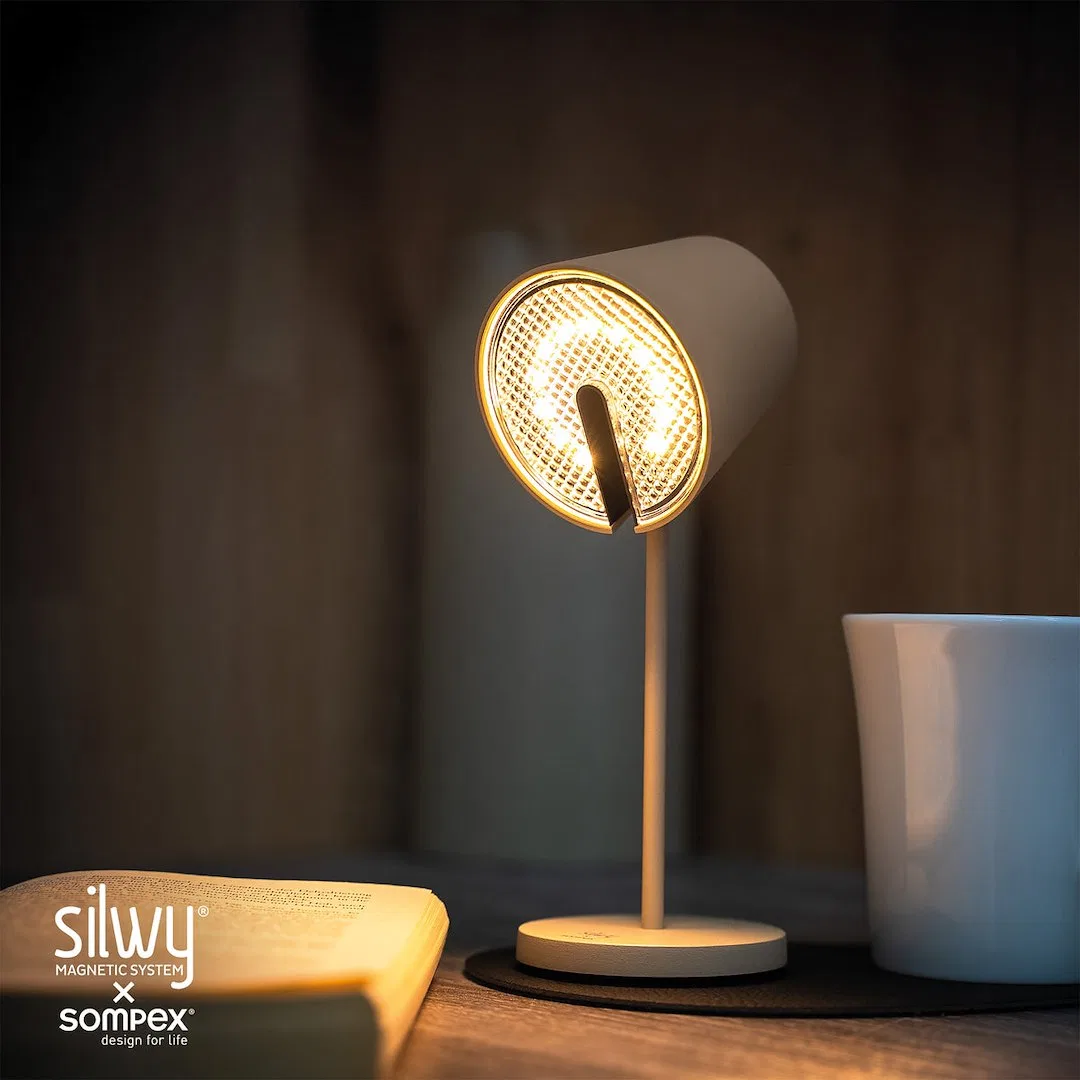 SYSO-2024-W4 – SILWY MAGNET Interior Light, Magnetic LED Light Table/ Wall Mount 3 Inch Diameter x 7.9 Inch Height Sa...